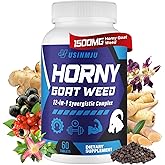 Vusinmju Hornygoatweed for Men, 12 in 1, Maca, Tongkat Ali, 60 Tablets | Supports Stamina, Energy &amp; Male Performance With Ginseng, Ginger &amp; Horny Goat Weed &mdash; Max Strength Formula for Active Men