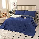 SOULOOOE 128x120 Oversized King Plus Comforter, Extra Large King Size Quilts 3 Pieces Lightweight Reversible Down Alternative Comforter for All Season with 8 Corner Tabs