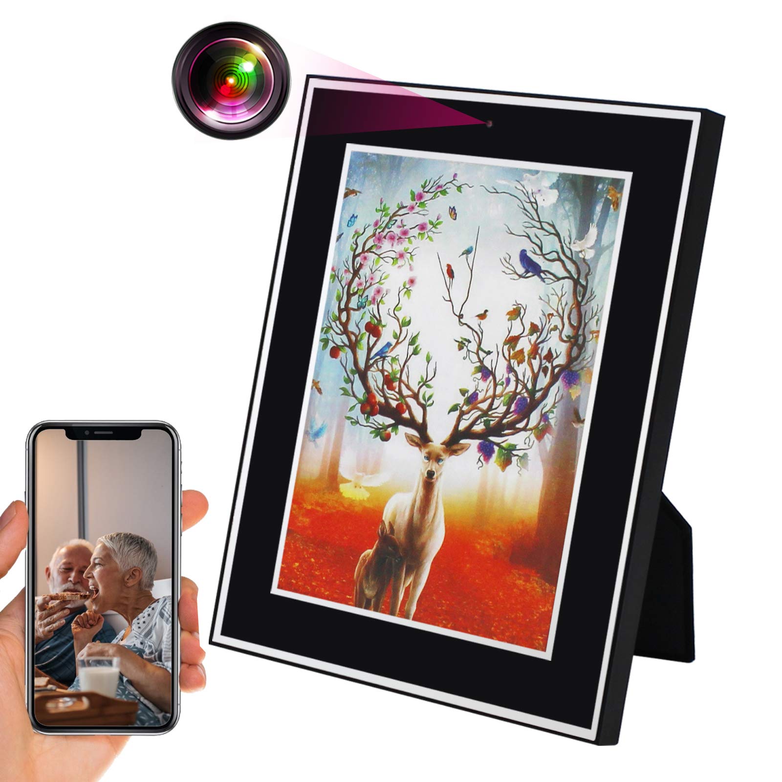 Spy Camera, Hidden Camera, Frame Camera WiFi Picture Photo Frame Camera 1080P Wireless Security Nann