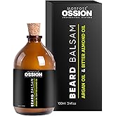 Morfose Ossion Beard Care Balsam, Promotes Healthy Hair Growth, Fuller, Longer and Thicker Beard, Alleviates Itches, Eliminates Beardruff, Enriched with Argan and bitter Almond Oil, 3.4 Ounce