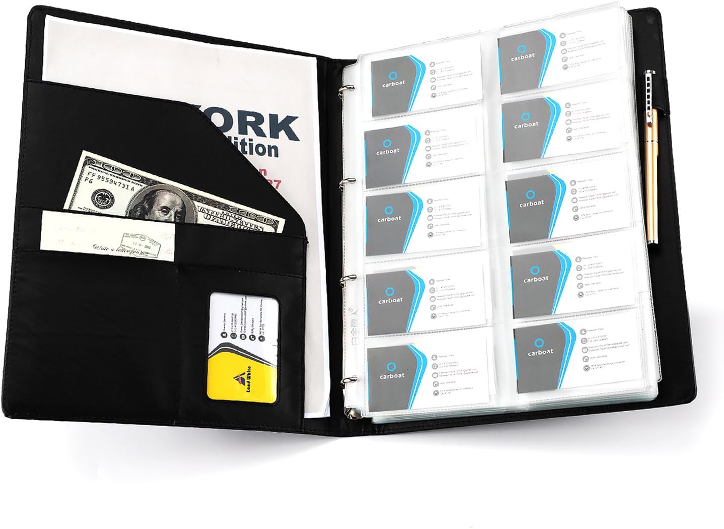 AHGXG Business Card Book Holder, Leather