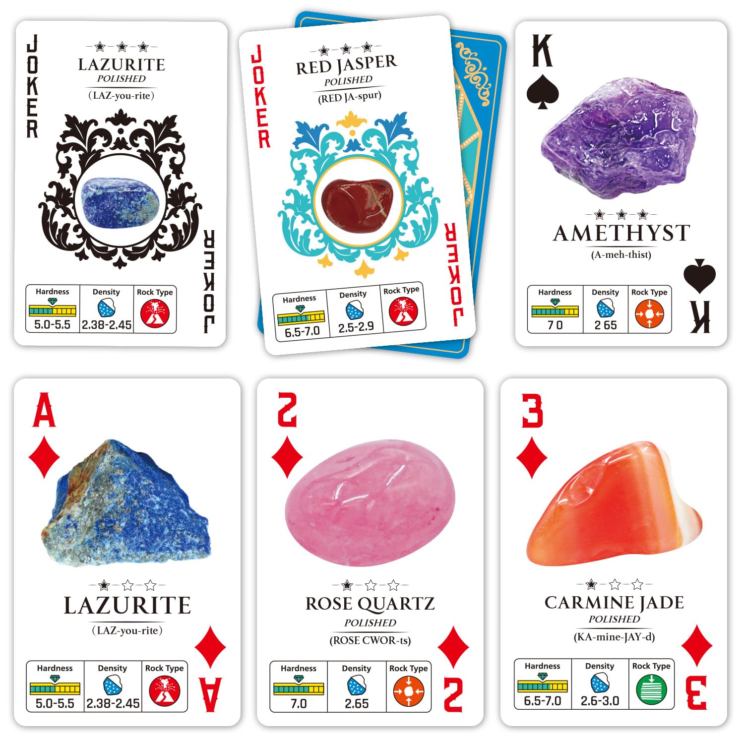Rock Collection Starter Kit - 54 Pcs Assorted Gemstones, Crystals, Rocks & Minerals, with Learning Book & ID Cards, Earth Science Kit Toy, A Geology Gift for Kids & Adults Ages 8+