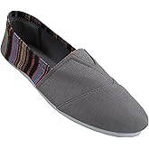EasySteps Women's Canvas Slip-On Shoes with Padded Insole, 9, Grey