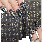 8 Sheets Star Moon Nail Art Stickers Decals 3D