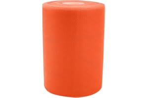 GIFTWRAP ETC. Orange Tulle Ribbon Fall Decor - 6" x 100 Yards, Fabric Netting, Spring, Garland, Swag, Veil, Streamers, Gift Wrapping, Bows, Halloween Wreath, Thanksgiving, Easter
