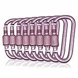 YUCHIYA 8 Pack D-Shape Carabiner Clasp with Screw