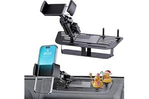 DIAMOOKY Upgraded Metal Phone Mount Compatible with Jeep Wrangler JK JKU 2018 2017 2016 2015 2014 2013 2012 2011 Accessories, Dash Phone Holder with Duck Mounts System Kit