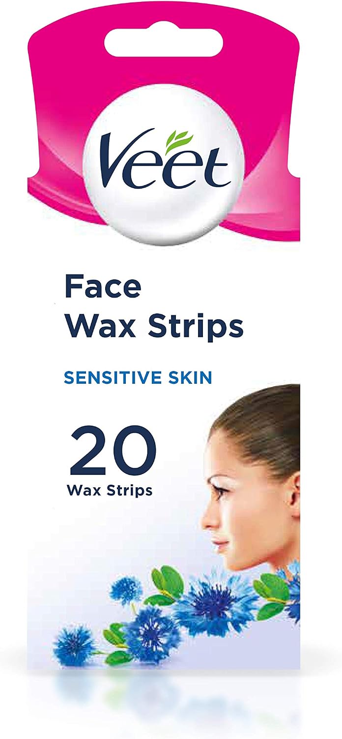 Veet Face Cold Wax Strips for Sensitive Skin 10 Double Sided Strips, 20 Count (Pack of 1), Other
