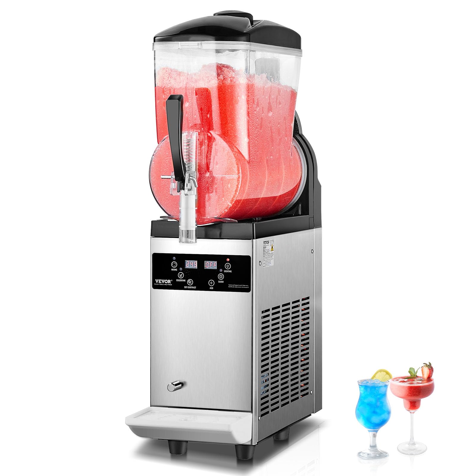 Photo 1 of ***(PARTS ONLY -MISSING PARTS SELLING AS IS )*** 
VEVOR Commercial Slushy Machine, 12L Single Tank Frozen Drink Machine, 48 Cups Stainless Steel Margarita Smoothie Frozen Drink Maker, Slushie Maker for Home Party Restaurants Cafe Bars
