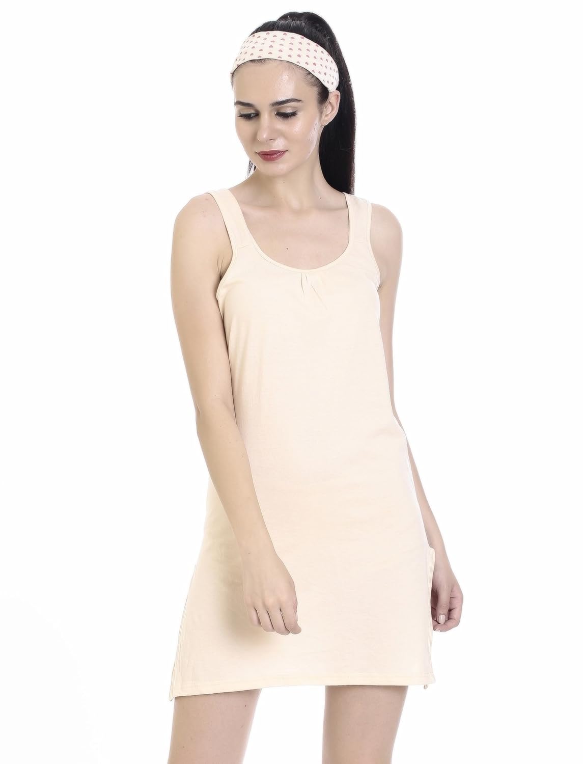 goldstroms womens cotton fabric midi slip - broad strap