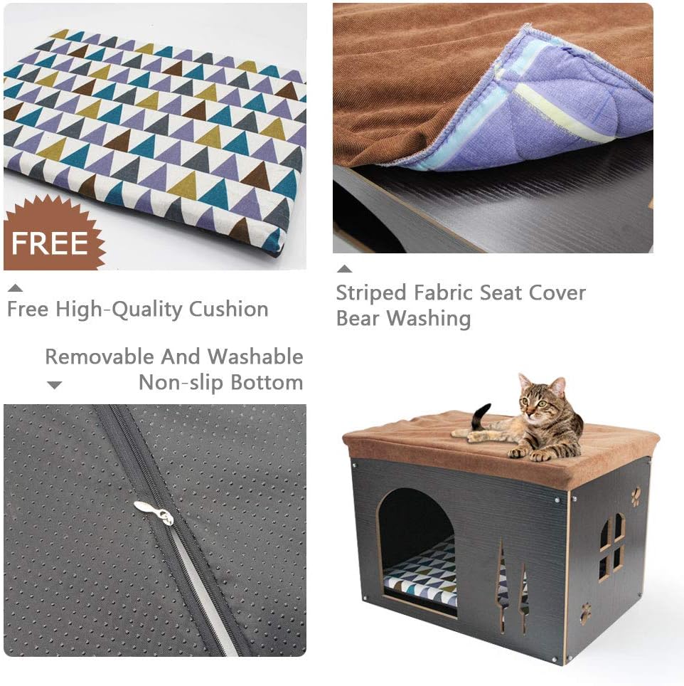Cat Pet Bed House- Footstool Style Cat Cave Puppy Kennel - Image 4