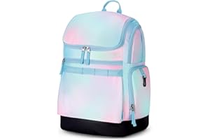Choco Mocha Swim Backpack Girls, 35L Swimming Bag for Kids with Wet and Dry Compartments, Swim Gear Bag Fade Pink