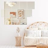 Hode 10pcs Self Adhesive Mirror Tiles 20x20cm 2mm Thick Acrylic view 7