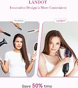 LANDOT Hair Dryer Brush 60mm One-Step Hot Air Styler 3 Heat Settings view 3