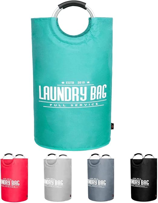 RFWIN Tragbarer Wäschekorb Große Zusammenklappbare Wäschesack mit