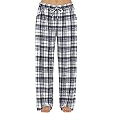 FLYCURVY Plus Size Women Pajama Pants Soft Long Sleep Lounge Pants Drawstring Star Floral Printed with Pocket L-5XL