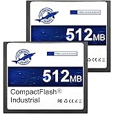 Dogfish 2 Pack 512MB Compact Flash Memory Card High Performance Industrial CF Type I Card FAT16 for Industrial Equipment and Vintage Digital Cameras