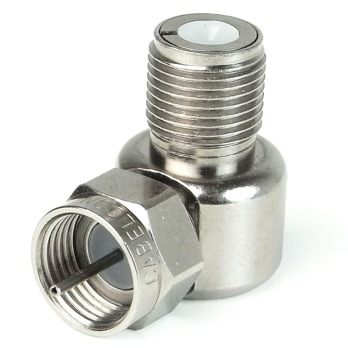 CABELCON 90 ° Angle Adapter F Plug Female to F Male Adapter (Pack of 1)