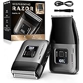Scrorui Cordless Foil Shaver for Men: Dual Replacement Heads (Foil + Trimmer), High-Speed 6000RPM,USB-C Rechargeable, IPX6 Waterproof Battery Display & Travel-Friendly/Home Use