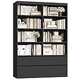 FINETONES 71" Black Bookshelf with