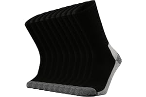 Ortis Men's Cotton Cushion Crew Socks Moisture Wicking Breathable Thick Warm Thermal for Athletic Heavy Duty Work Boot