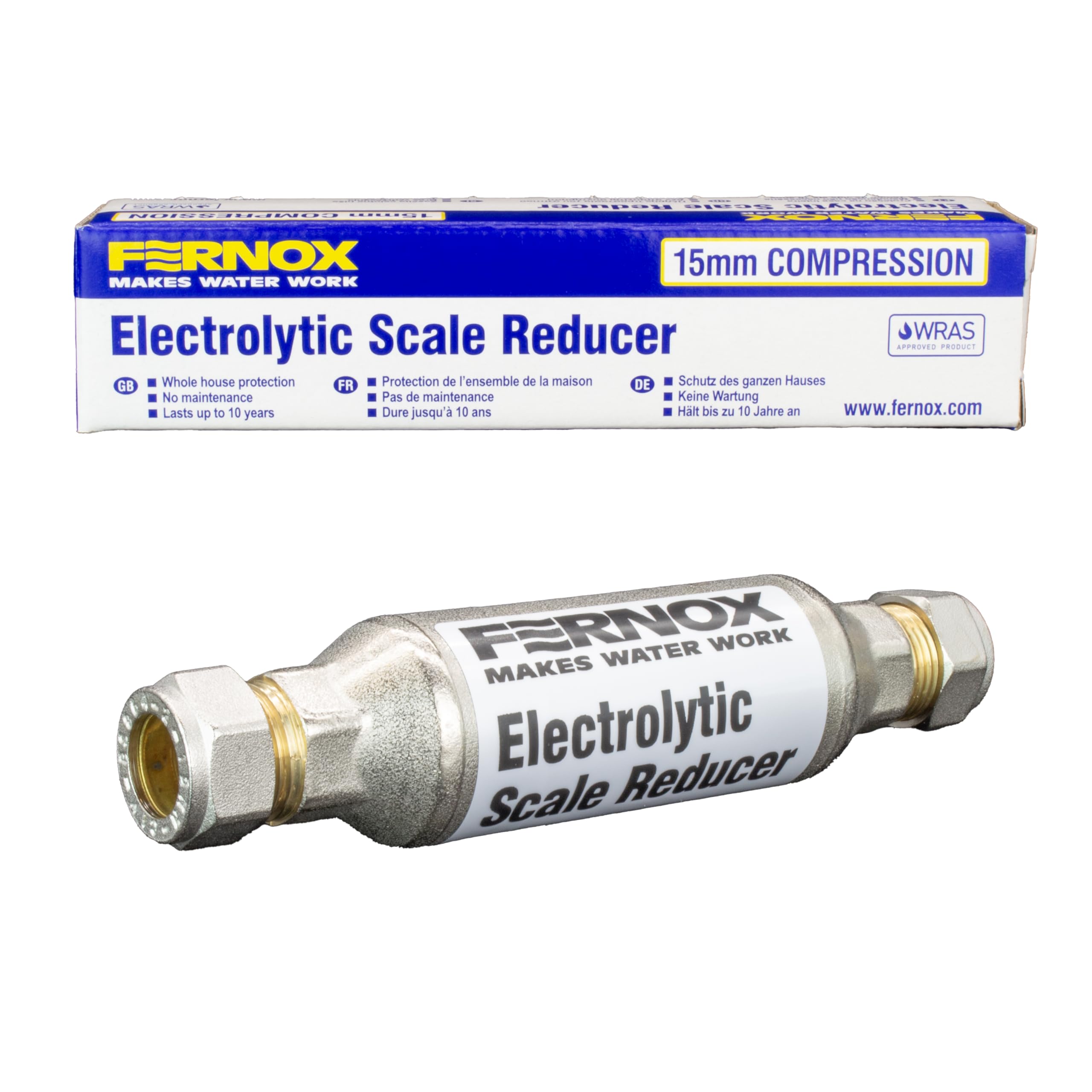 Kudos-Trading - Fernox Electrolytic Scale Reducer, 15mm - Durable, Easy Install, Protects Against Limescale Build-Up, Ideal for Hard Water Areas, Extends Appliance Life High-Efficiency