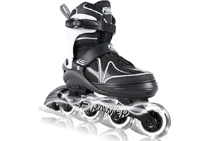 Kids Adjustable Inline Skates Ages 4-12, Youth Inlie Skates for Girls Boys 5-8 8-12 with Full Light Up Wheels, Beginner Women