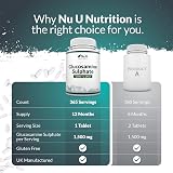 Nu U Nutrition Glucosamine Sulphate 1500mg 365 Tablets UK Made Mega Strength view 4