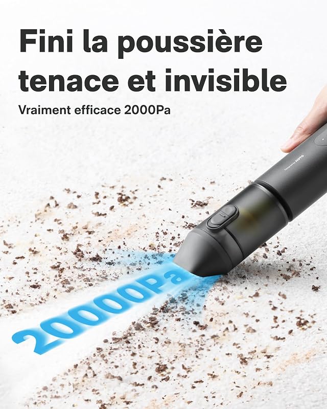 Aspirateur Voiture Puissant sans Fil, Aspirateur à Main 4 en 1