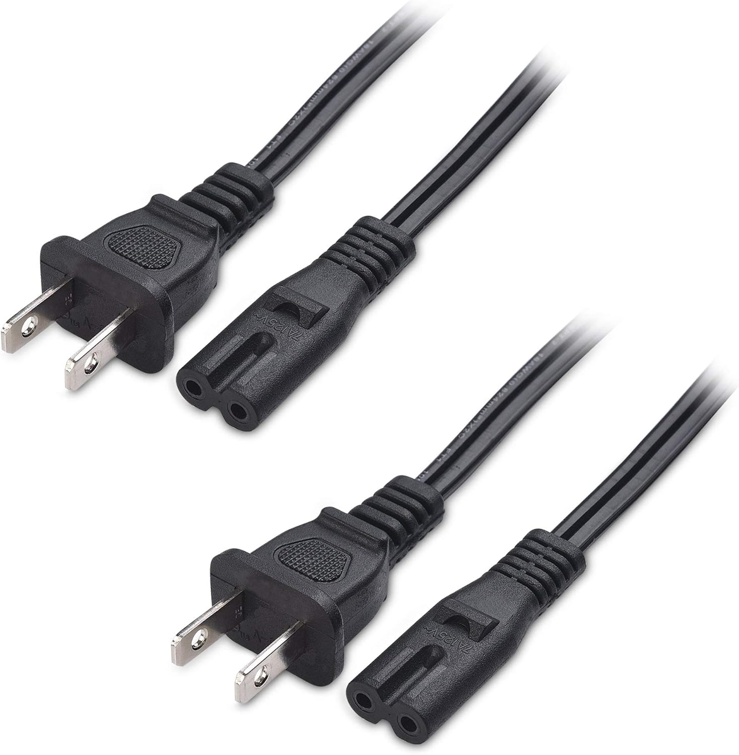 [UL Listed] Cable Matters 2Pack 2Slot Power Cord 6 Feet (NEMA 115P
