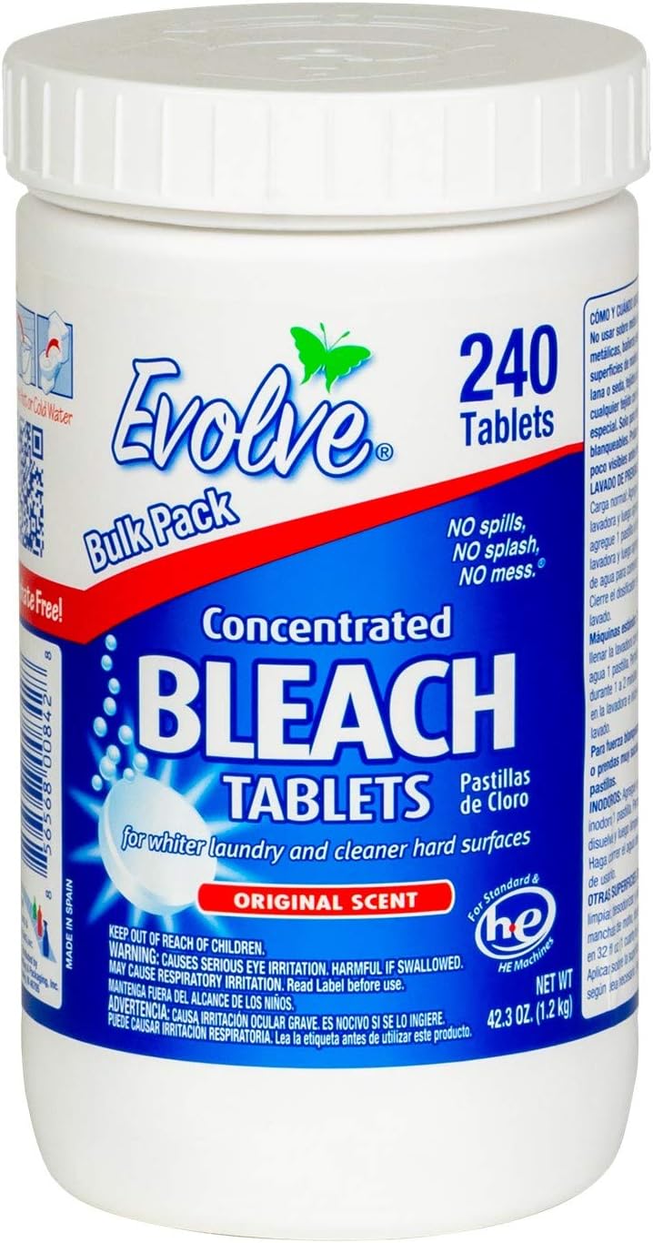 Evolve Concentrated Bleach Tablet 240 Tablets 1 Pack Original Scent: Health & Personal Care