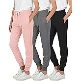 Real Essentials 3 Pack: Girls' Lounge Joggers Soft Athletic Performance Casual Sweatpants (Ages 7-16)