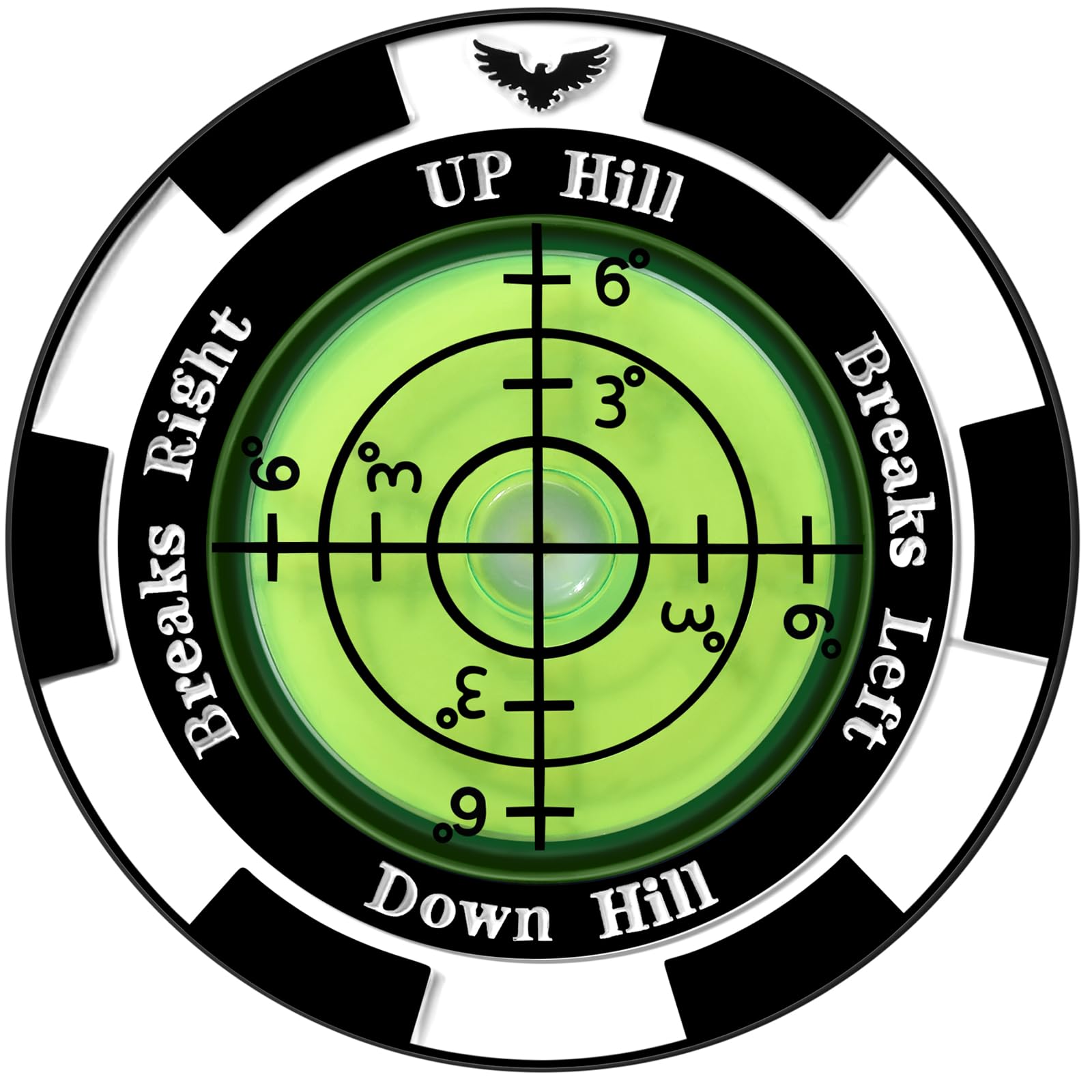 Photo 1 of Yobbai SlopeVision Pro Golf Green Reader with Hat Clip, Horizontal Bubble Level & Golf Ball Marker – High Precision Green Reading Aid, Ideal Golf Gift for Men & Women (Black&Green)