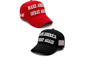 AEONDA Trump 2024 Hat 45-47 MAGA Hat Make America Great Again Donald Trump Embroidery Slogan with USA Flag Adjustable Baseball Cap