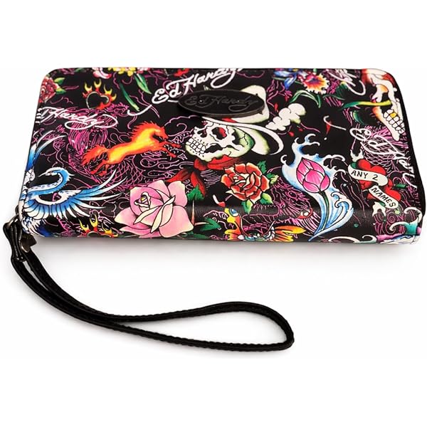 Amazon.com: ED HARDY Women's Zip Around Wallet Wristlet with