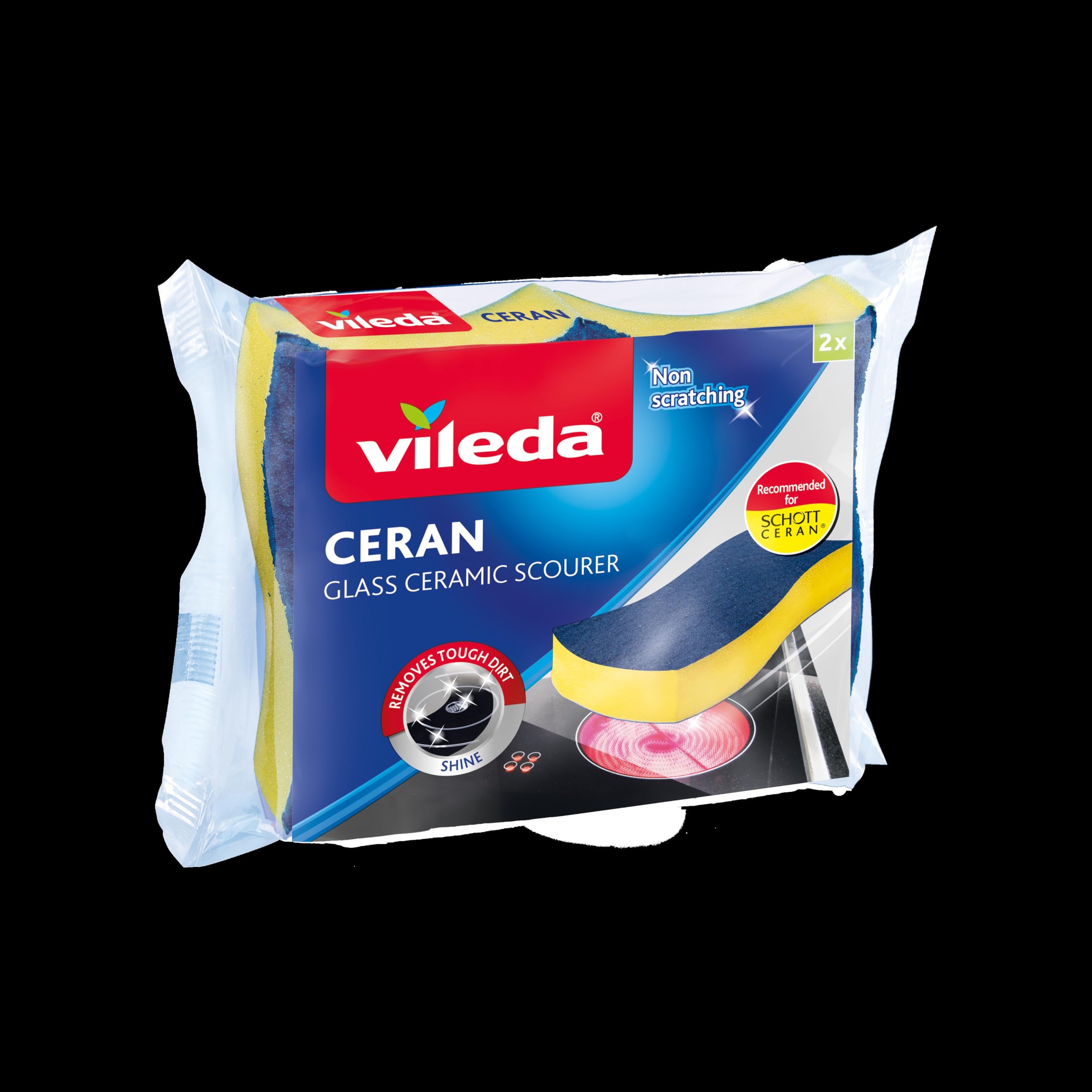 Vileda Ceran Sponge for Induction and Glass Ceramic Plates, Multi-Coloured, 19x14x5.4 cm