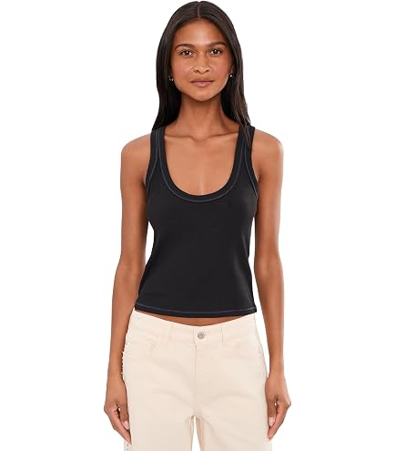 Amazon.com: Splendid Women's 2x1 Rib Sleeveless Tank Top, Black