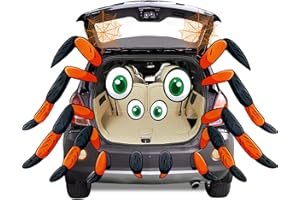 EUNVABIR Halloween Spider Face Garage Door Car Decorations, Trunk or Treat Car Decorations Kit, Waterproof PVC Sticker with Eyes Paw Teeth for Halloween Outdoor Outside Garden Wall Home Archway Party Decor