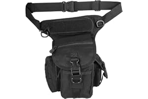 Drop Leg Bag for Men Motorcycle Riding Fanny Pack Outdoor Travel Fishing Hiking Cycling Hip Bags Thigh Bag Leg Pouch Black