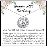 EPIRORA 30th 40th 50th 60th 70th 80th 90th Birthday Gifts for Women, Silver Circles Pendant Necklace 30-90 Years Old Birthday Jewellery Gifts for Her Wife Grandma Mom Aunt Friend Sister