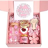 ONIYEA Birthday Gift for Teen Girls, 7 Cute Gifts with Tasks, Happy Birthday Gift Ideas,Trendy Preppy Stuff for Teen Girls, Christmas, Cute Daisy Aesthetic Glass Cups Tumbler Gifts Set 7pcs (Pink)