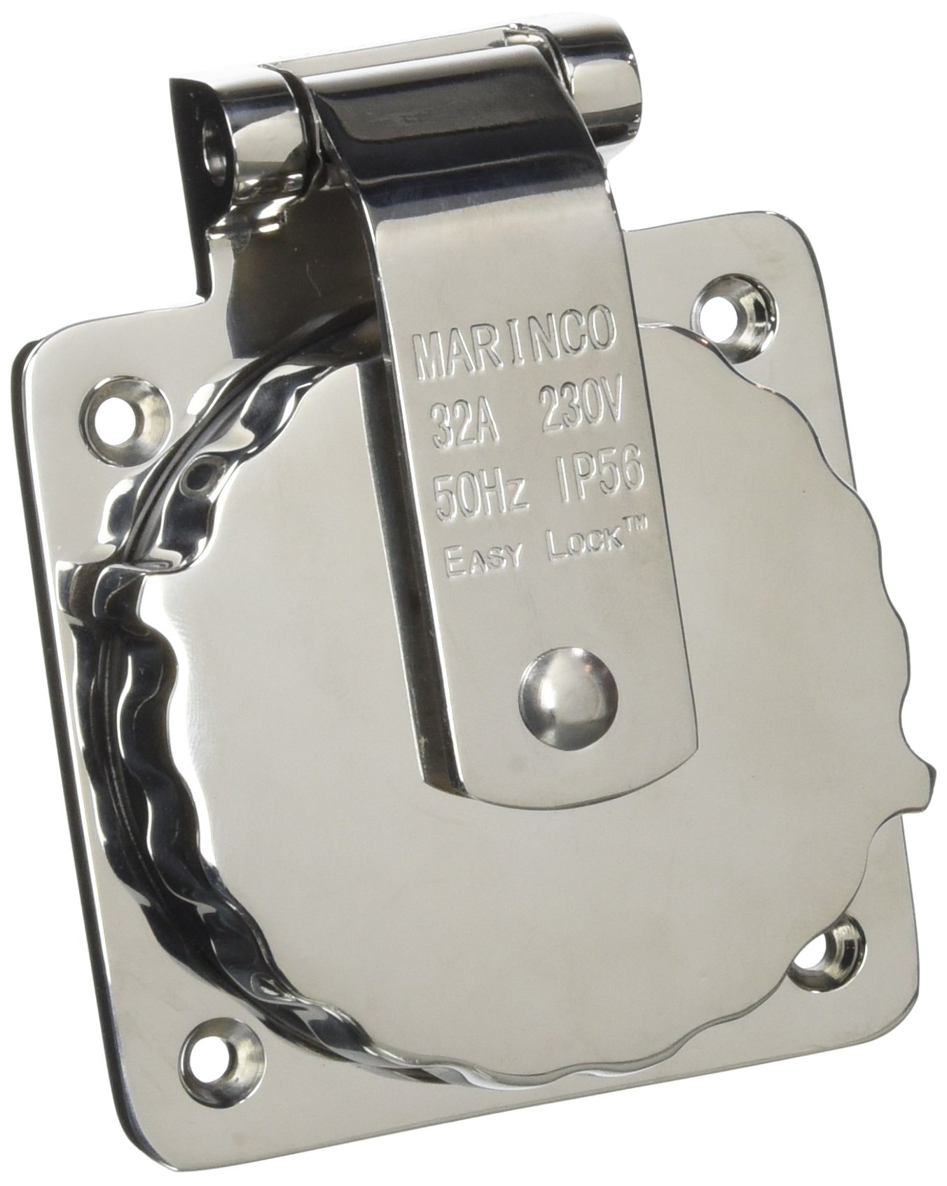 Marinco 32 A 230 V Easy Lock Inlet SS Instrumentation Nautical, Unisex Adult, Black, One Size