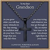 Ieftop Cross Necklace Gifts for Men Him, Silver/Gold/Black Cross Necklace Stainless Steel Cross Pendant Necklaces for Men Anniversary Birthday Gifts for Dad Son Husband from Daughter Wife