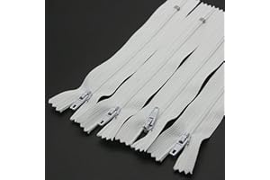 SHUNLI #3 White Zippers for Sewing - Bulk Nylon Coil Zippers Close End Zipper - Zipper Replacement Repair for Tailor Sewing Crafts Bags - 20 Inch 20PCS