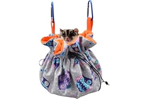 tinkare Hanging Sugar Glider Snuggle Sleeping Pouch with Drawstring Design for Pet Glider Small Animals Cage Sleep Bag