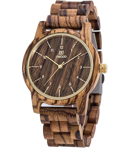Amazon.com: BEWELL ZS-W086B Mens Wooden Watch Analog Quartz