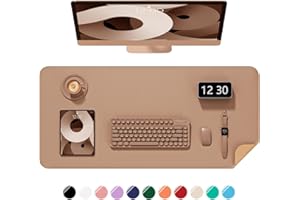 Niniubye Desk Pad, 30" x 14" PU Leather Non-Slip Desk Mat Large Mouse Pad for Desktop, Waterproof Laptop Computer Writing Mat