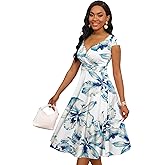 MarryUP Women Short 1950s Retro Vintage Cocktail Wedding Guest Party Dress for Women