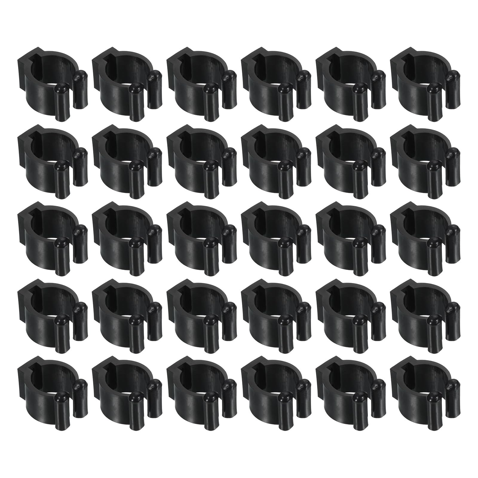 PATIKIL 23mm Dia Billiards Cue Locating Clip Holder, 30 Pack Plastic Snooker Clip for Fishing Rod Pool Cue Rack Storage, Black