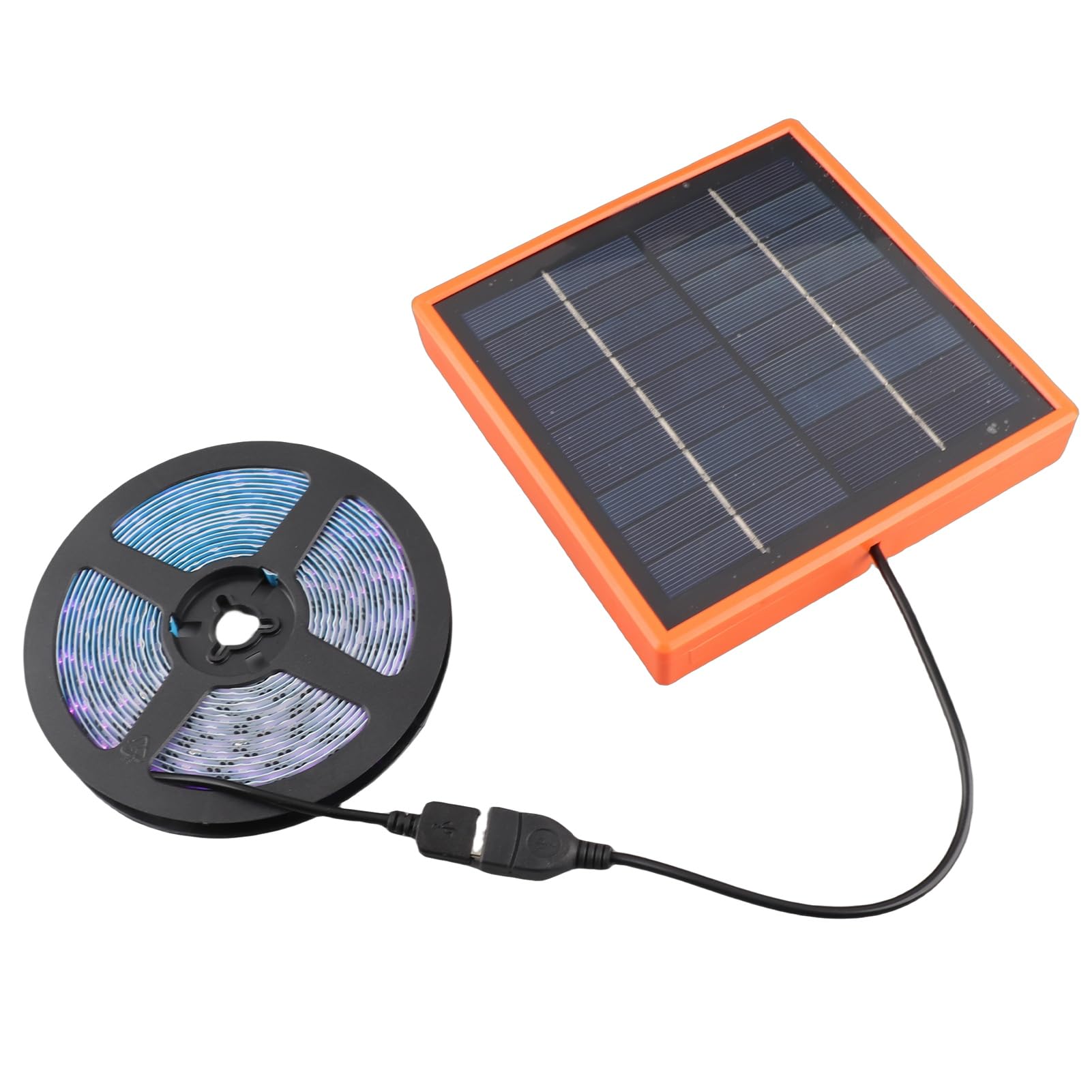 Kudoo 5V Solar Plant Growth Light, 16.4ft LED Plant Lamp Strip, Solar Outdoor LED Full Spectrum Plant Grow Lamp with High Flux and Higher Color Rendering for Greenhouse Gardening